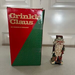 Vintage Crinkle Claus Santa Figurine